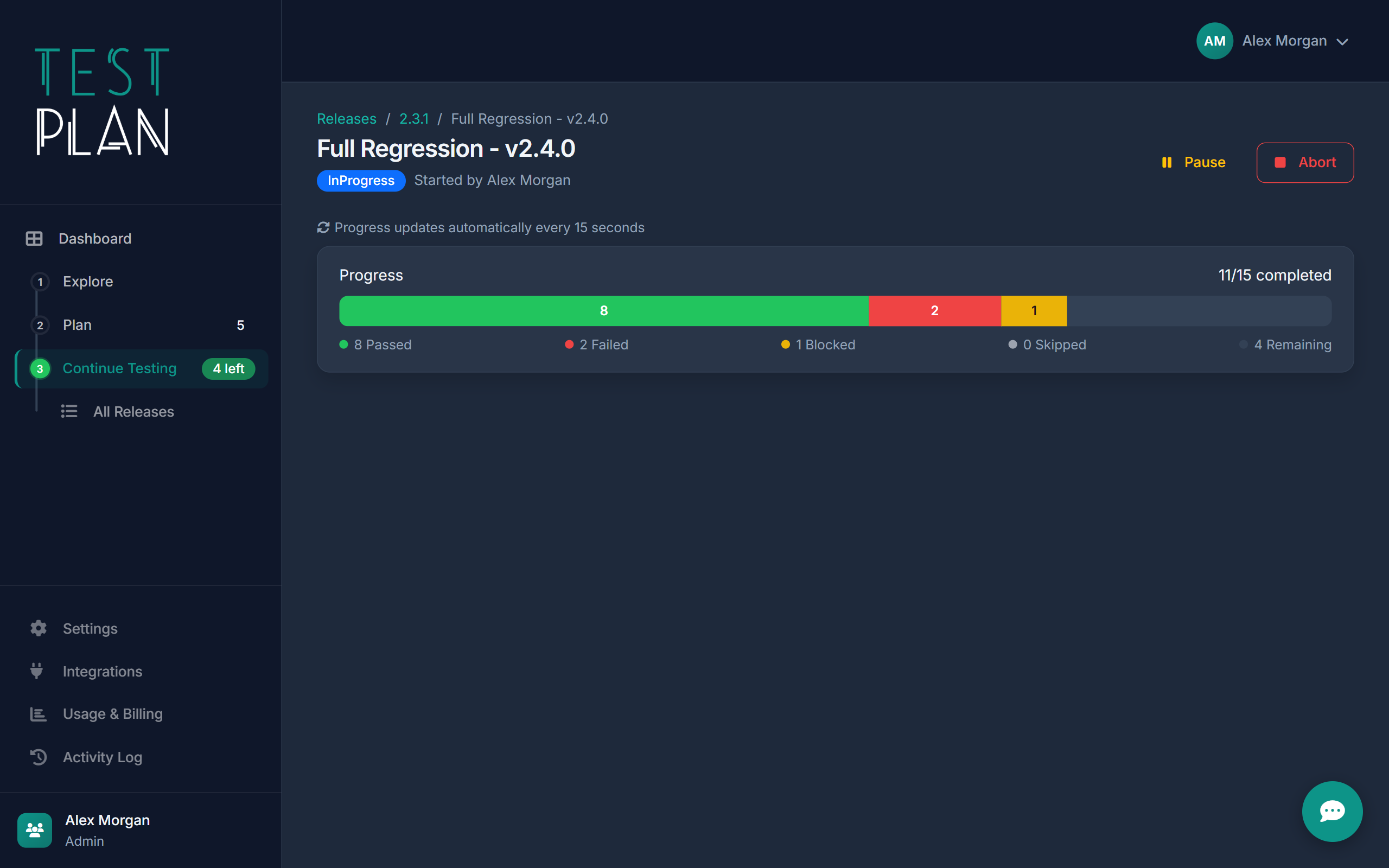 TestPlan Test Execution